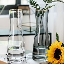 European-Style Creative Simple Glass Vase Transparent Water-Cultured Plants Fresh Flowers Roses Lilies Vase Dried Flowers Flower Arrangement Ornaments