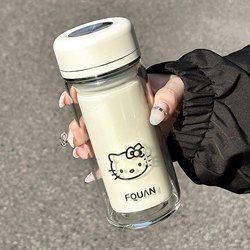 2024 New Double-Layer Glass Cup for Men and Women, Simple High Borosilicate, High Temperature Resistant, Portable, Compact and Cute Tea Cup