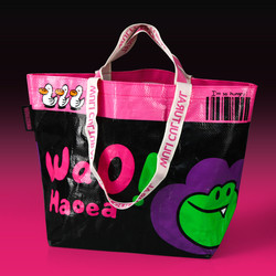 New Woven Bag Cartoon Tote Bag Large Capacity Supermarket Shopping Bag for Clothes Waterproof Beach Swimming Portable