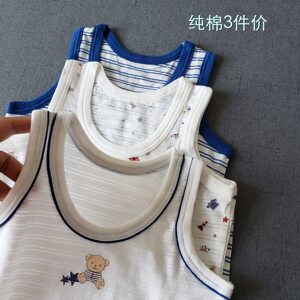 
80-140 size children's pure cotton summer thin vest for baby boy Class A non-fluorescent bottoming vest 3 pieces price