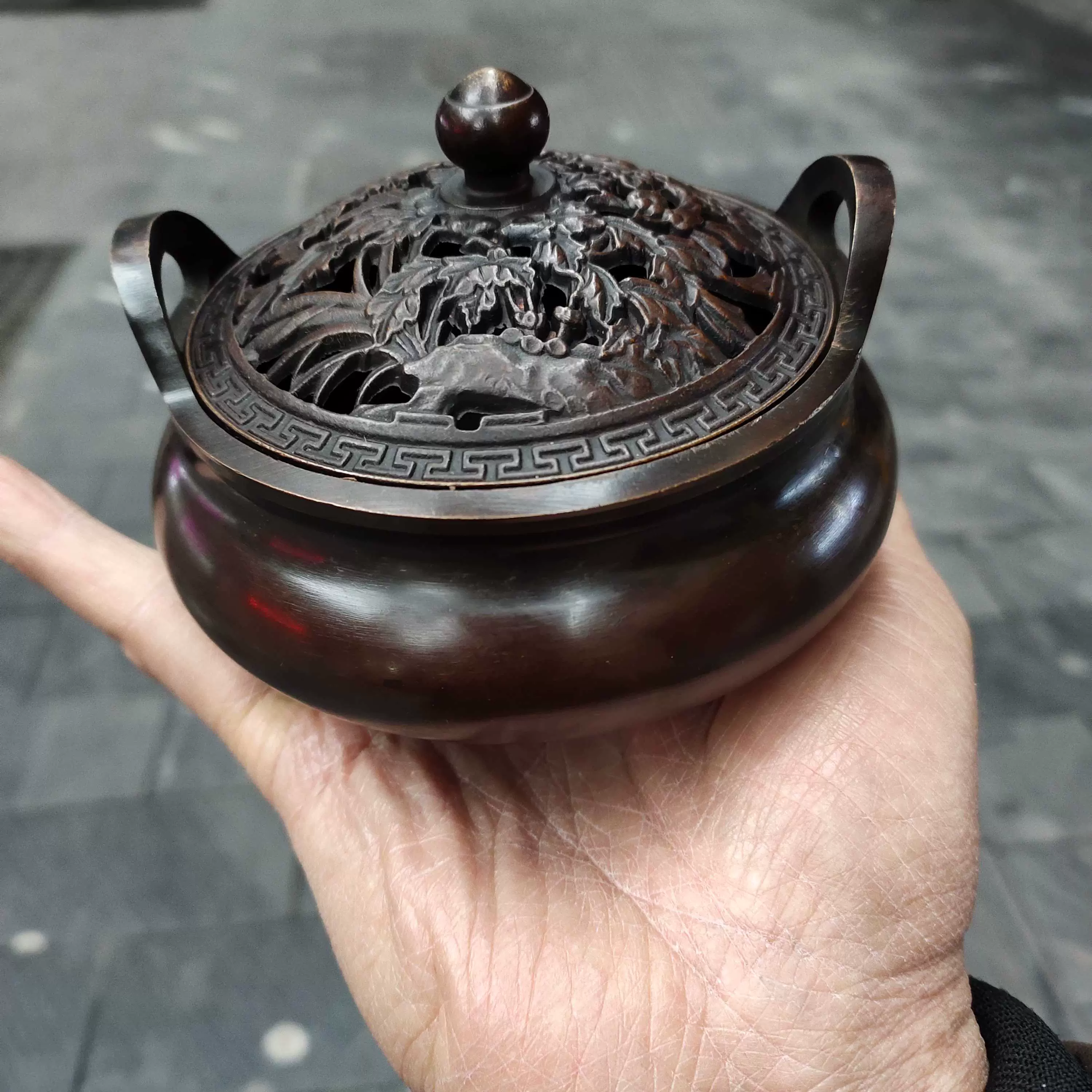 古玩铜器收藏仿古纯铜大明宣德年制宣德炉香薰炉檀香炉家用线香炉-Taobao