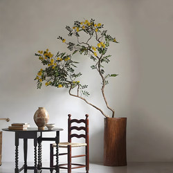 Artificial Green Plant Yellow Acacia Tree Large Fake Tree Artificial Tree Clothing Store Decoration Fake Plant Floor-Standing Potted Plant Ornament