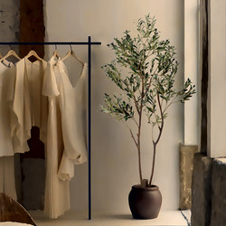 Simulated Green Plant Olive Tree Artificial Tree Potted Plant Indoor Clothing Store Soft Decoration Large Decorative Artificial Plant Ornament