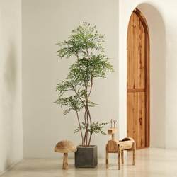 Simulated Green Plant Bed and Breakfast Style Nandina Potted Plant