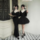 
withpuji original design Low V-neck knitted stretch slim dress with Gemini autumn