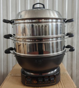 
Household multi-function electric hot pot cast iron electric hot pot electric cooking pot electric stew pot heightened and thickened uncoated electric wok