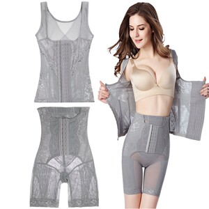 Tingmei Yaqian enhanced version of large -size postpartum buckle abdominal bundle waist body coat, beautiful body shaping split suit female