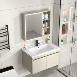 304 Stainless Steel Bathroom Cabinet Bathroom Washbasin Slate Washbasin Ceramic Integrated Washbasin Cabinet Combination