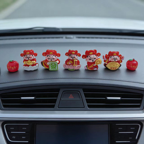 
New resin cute God of Fortune car interior car center console ornaments office desk electric vehicle ornaments