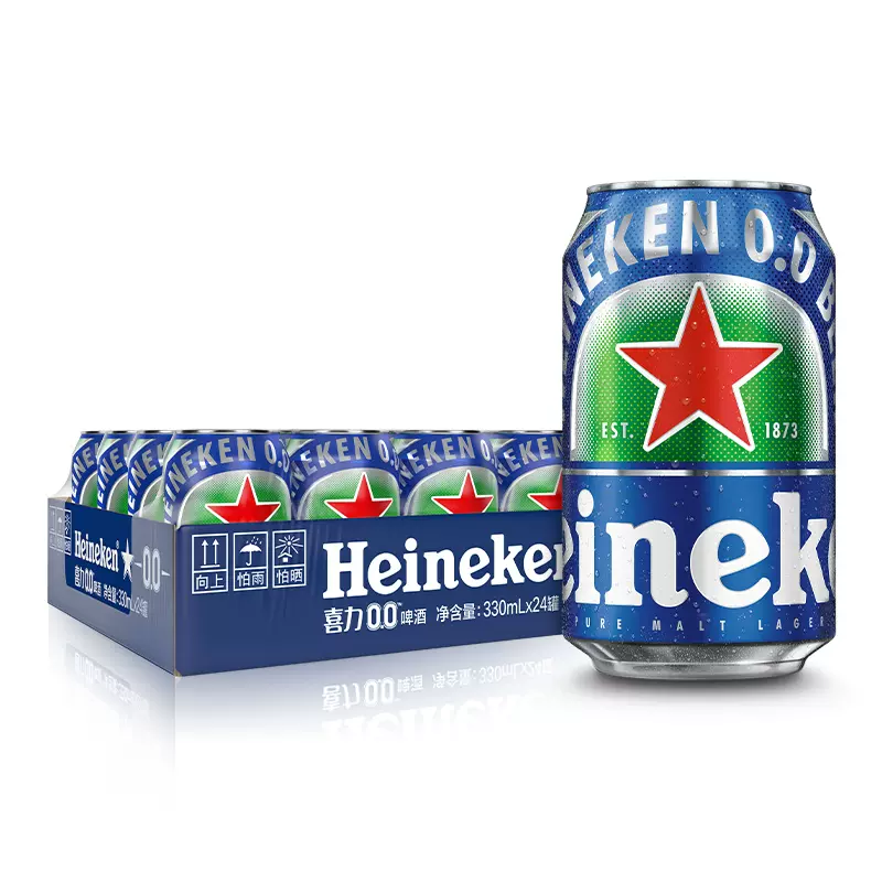 荷兰进口 Heineken 喜力 0.0系列无酒精 全麦啤酒 330ml*24听 双重优惠折后￥149