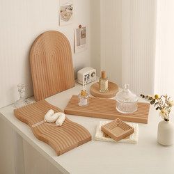 ins Wind Creative Irregular Wooden Tray Decorative Ornaments Japanese Desktop Aromatherapy Tray Storage Photo Props