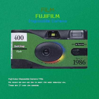 1986 Fuji Retro Disposable Film Camera Colorful Fool Film Camera With Flash Birthday Gift Women