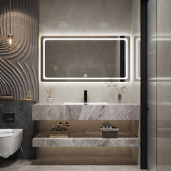 Double-Layer Slate Bathroom Cabinet Set, Bathroom Sink Cabinet, Smart Bathroom Cabinet, Integrated Washbasin Cabinet