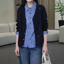 Plus-Size Age-Reducing Korean-Style Shirt with Fake Two-Piece Design for Women, Early Spring 2026 New Model, Slimming and Body-Covering Long-Sleeve for Chubby Women