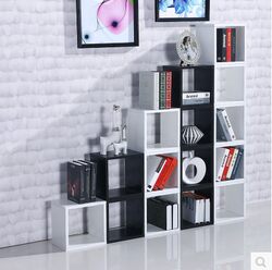 Simple Wall-Mounted Grid Cabinet, Square Grid Storage Cabinet, Mini Versatile Small Bookshelf, Floor-Standing Grid Cabinet
