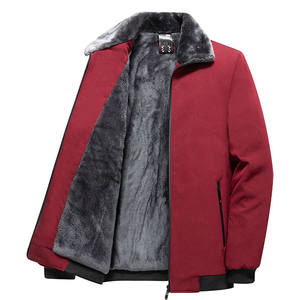 
Paul dad's cotton-padded coat for middle-aged and elderly men, plus velvet and thickened warm jacket, winter men's down-padded coat, solid color