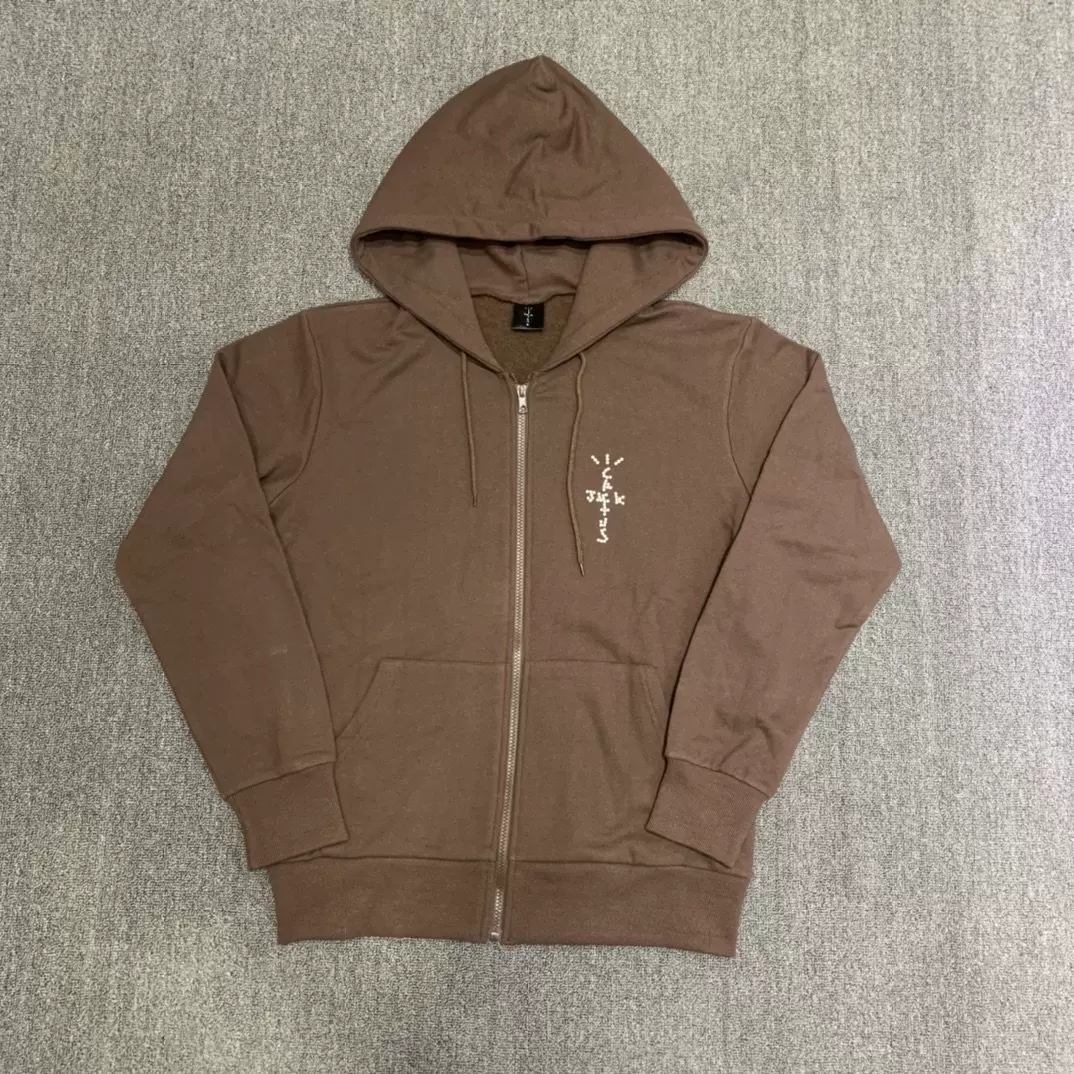 Travis Scott Franchise YUP hoodie 银色立体潮牌开衫帽衫卫衣-Taobao