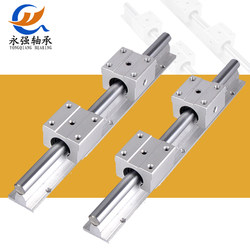 Aluminum Support Optical Axis Guide Rail Sbr Cylindrical Linear Slide Rail Chrome-Plated Rod Hard Shaft Slide Linear Motion Bearing Set