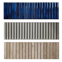 Jindihao Blue Long Chopsticks Beige Travertine Mosaic Bar Restaurant Background Decorative Wall Skirting Tiles