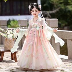Hanfu for Girls, Summer Children's Traditional Costume, 2026 New Chinese Style Tang Suit, Ancient Style Dress, Super Fairy-Like Girl's Dress