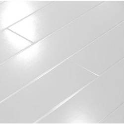Reinforced Composite Wood Floor Pure White Glossy Floor Dance Studio White Wood Grain 10mm Floor Exhibition Special Floor