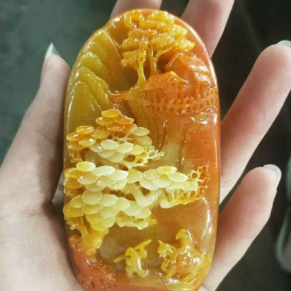 稀少珍品 玉石手彫 寿星紋 筆筒 筆立 文房具 書道品 稀少 