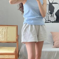 Comfortable Cotton Casual Sports Shorts for Women, Summer Loose Fit, Versatile, Slimming, Three-Quarter Length Shorts, Suitable for Petite Women, Can Be Worn Outside or as Home Sleep Shorts