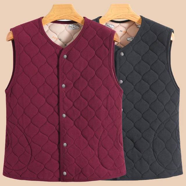 Middle-aged mother's velvet vest, autumn and winter new style, elderly ladies' quilted vest, thickened warm vest for inside and outside wear