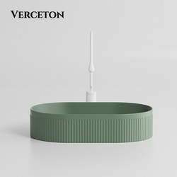 Retro-Style Emerald Countertop Ceramic Integrated Washbasin Single Basin Hotel and Guesthouse Style Wash and Face Art Basin