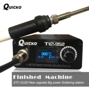 QUICKO công suất cao T12 màn hình hiển thị kỹ thuật số Bộ hàn bắp cải ánh sáng trắng Bộ điều khiển OLED ngủ tự động rung đánh thức