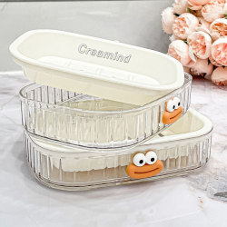 Soap box drain rack bathroom punch-free double-layer household soap rack bathroom countertop soap box light luxury