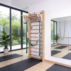 Multifunctional Pilates Indoor Ribbed Wooden Frame for Home Leg Press, Pull-Up Bar, Parallel Bars, Pull-Up Exercises, Rehabilitation and Stretching Training