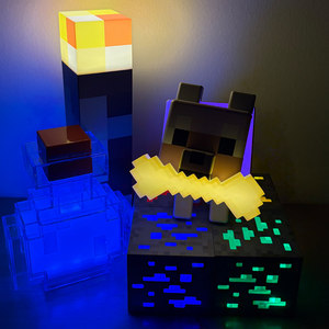 
Minecraft Torch Night Light Game Peripheral Torch Wolf Puppy Toy Model Atmosphere Decorative Light Gift Spot