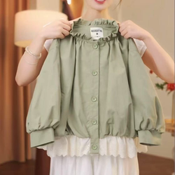 Girls' Outwear Spring & Fall 2026 New Style Kidsren's Fashionable Tops Little Girls' Lace Clothes Casual Windbreaker