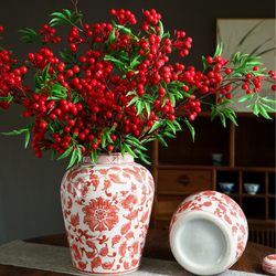 Jingdezhen ceramic blue and white porcelain vase retro ceramic vase Internet celebrity ornaments vase storage vase ornaments