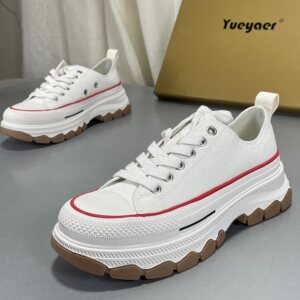 
Yue Yaer thick-soled white shoes women's autumn and winter height-increasing sneakers 2025 new versatile casual sports canvas shoes