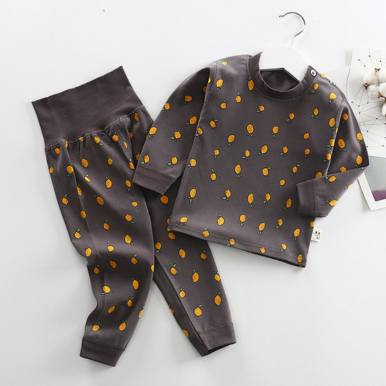 
Spring and autumn baby underwear high-waist belly pants set pure cotton baby autumn clothes and autumn pants for boys and girls cotton pajamas for children