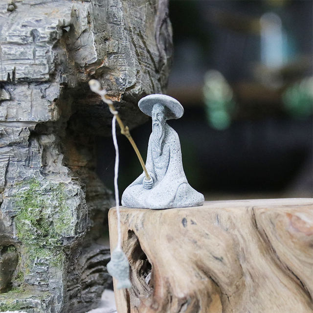 Simulated fisherman small ornaments gardening flowers micro landscape Jiang Taigong decorative ornaments rockery bonsai fisherman ornaments