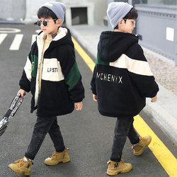 Boys' Lamb Wool Jacket 2025 New Winter Clothing, Fleece-Lined and Thickened, Children's Winter Cotton Clothes, Fleece for Older Children