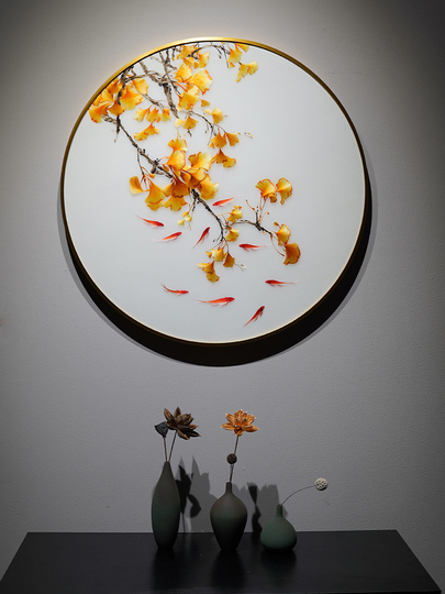 中国　刺繍画　蘇州刺繍　平繍小花瓶　sb102 中国 刺繍画 蘇州刺繍 平繍小花瓶 sb102 刺繍画 中国 蘇州 刺繍絵