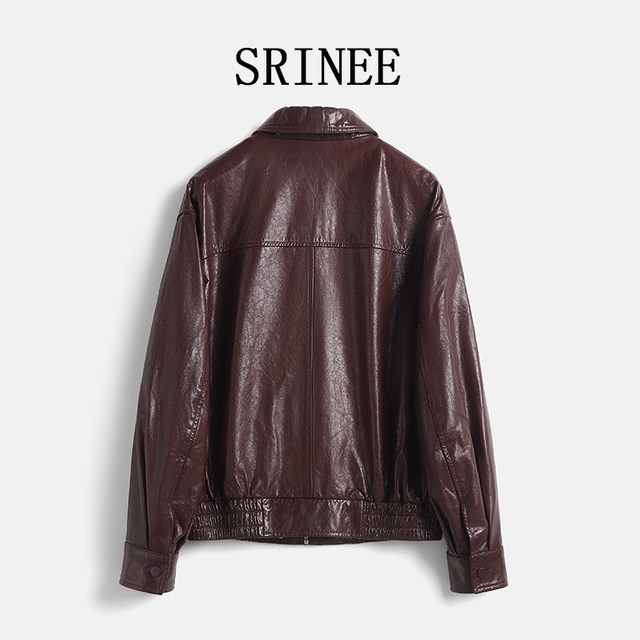 High-end luxury vegetable-tanned two-color jacket for women 2024 autumn ...