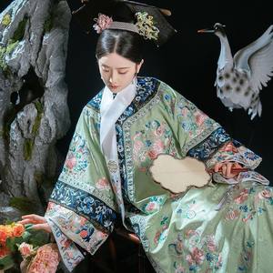 Nan Yaji, the concubine of the Qing Dynasty Hanfu Qing Dynasty, the Qing Dynasty Yisu Flag Printing Chinese Wind Hanfu Palace Palace Wind dress female
