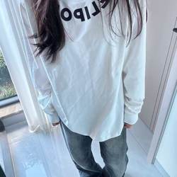 100% Pure Cotton 2025 Autumn American-Style Letter Long-Sleeve T-Shirt for Women ins Korean Version Niche Design Loose Versatile Top