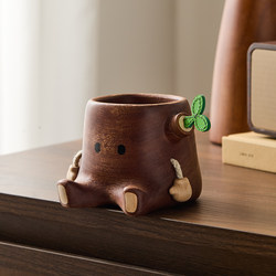 Solid Wood Tree Stump Pen Holder, Creative Storage Box, Cute Ornament, Office Desktop Essentials, Cosmetics Storage, Gift Item