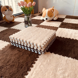 Spliced Plush Carpet for Bedroom, Large Area Full Coverage, Children's Room, Living Room, Puzzle Soundproofing Bedside Thick Blanket Floor Mat