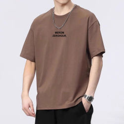 Summer New Style Pure Cotton Short-Sleeved T-Shirt for Men, Loose Round Neck, Versatile Trendy Casual Half-Sleeve Large Size Retro