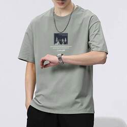 Pure Cotton Short-Sleeve T-Shirt for Men, Summer 2025 New Style, Loose Trendy Brand Casual Versatile Top, Loose Half-Sleeve ins Style