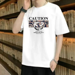 Summer Cotton Short-Sleeve T-Shirt, Unisex, Casual, Versatile, Loose Fit, Round Neck, Half-Sleeve Top, Plus Size Base Shirt