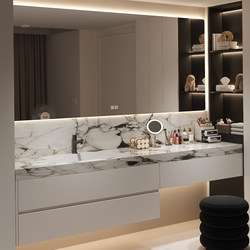 Simple and Luxurious Bathroom Cabinet, Vanity, Integrated Bathroom Sink, Makeup and Washing Station