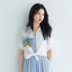Evely shirt printing design mid-sleeved women's top 2024 summer new style 1F4221071I
